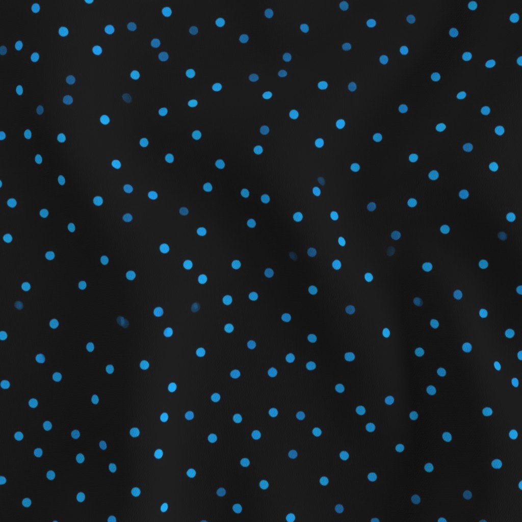 Halloween Will O Wisps Blue Black Seamless Pattern Fabric black fabric