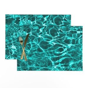 Curacao Playa Kenepa Electric Aqua Water Ripples Decor Collection Interior Collection playa kenepa placemat design