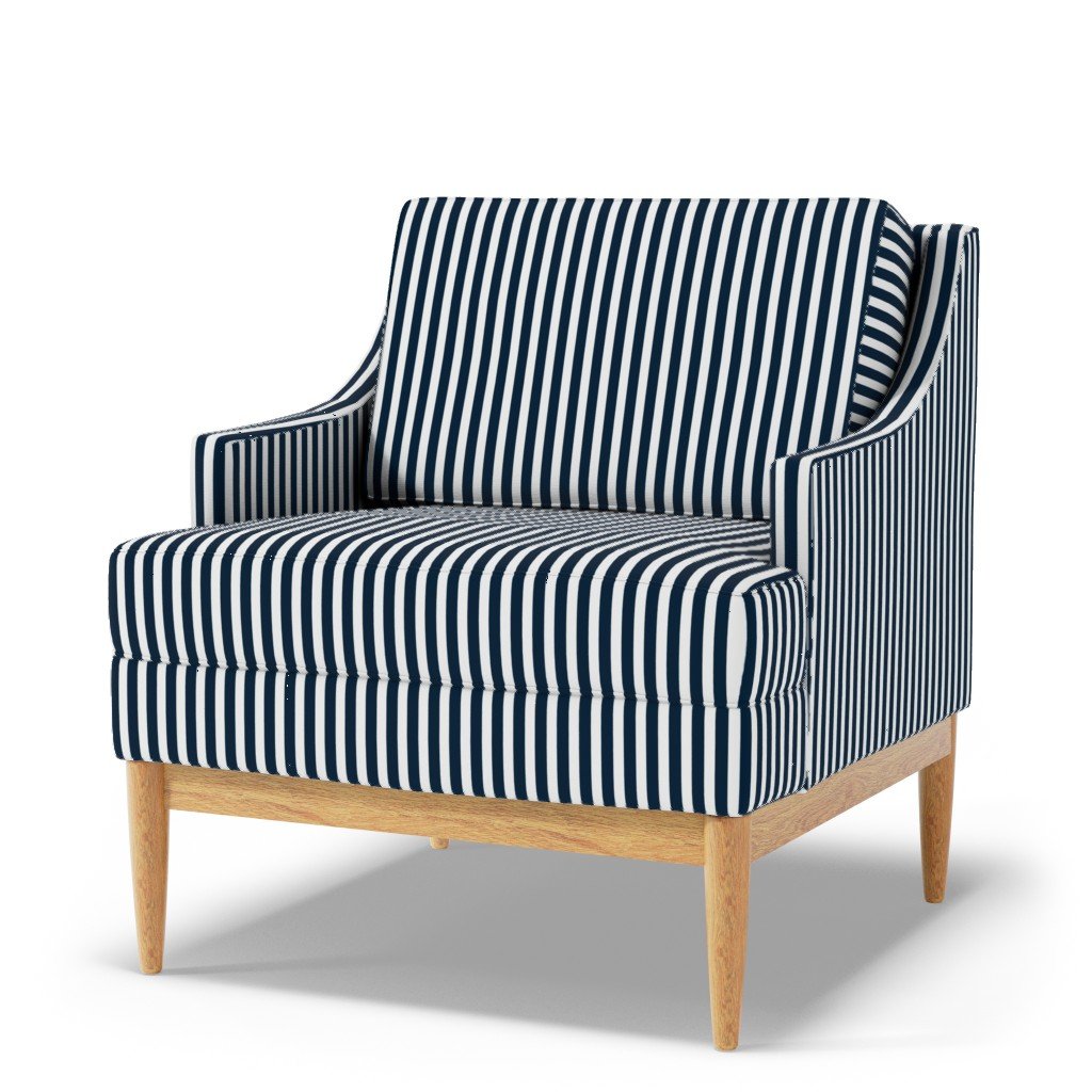 Navy and White Sailor Stripes Fabric thin navy stripe fabric
