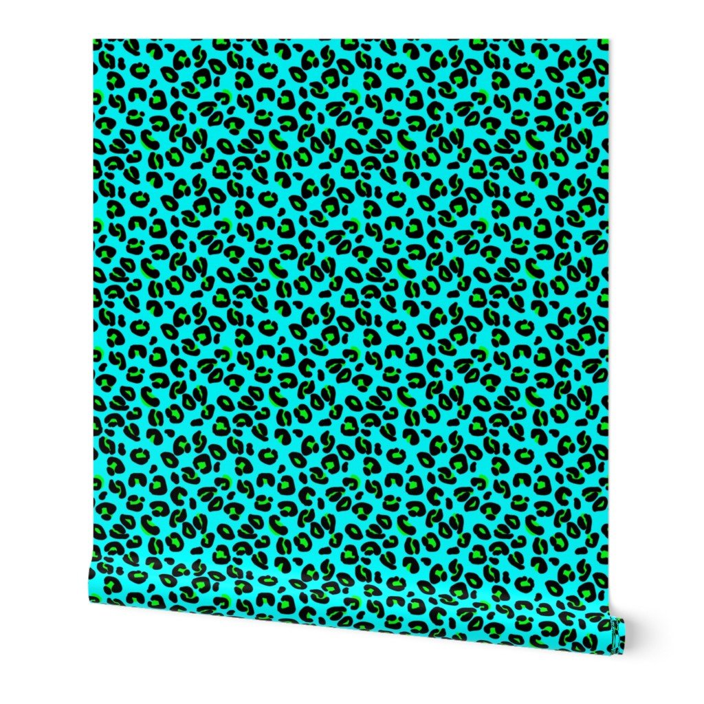 Leopard Spots Aqua Decor Collection Design Collection leopard fur wallpaper