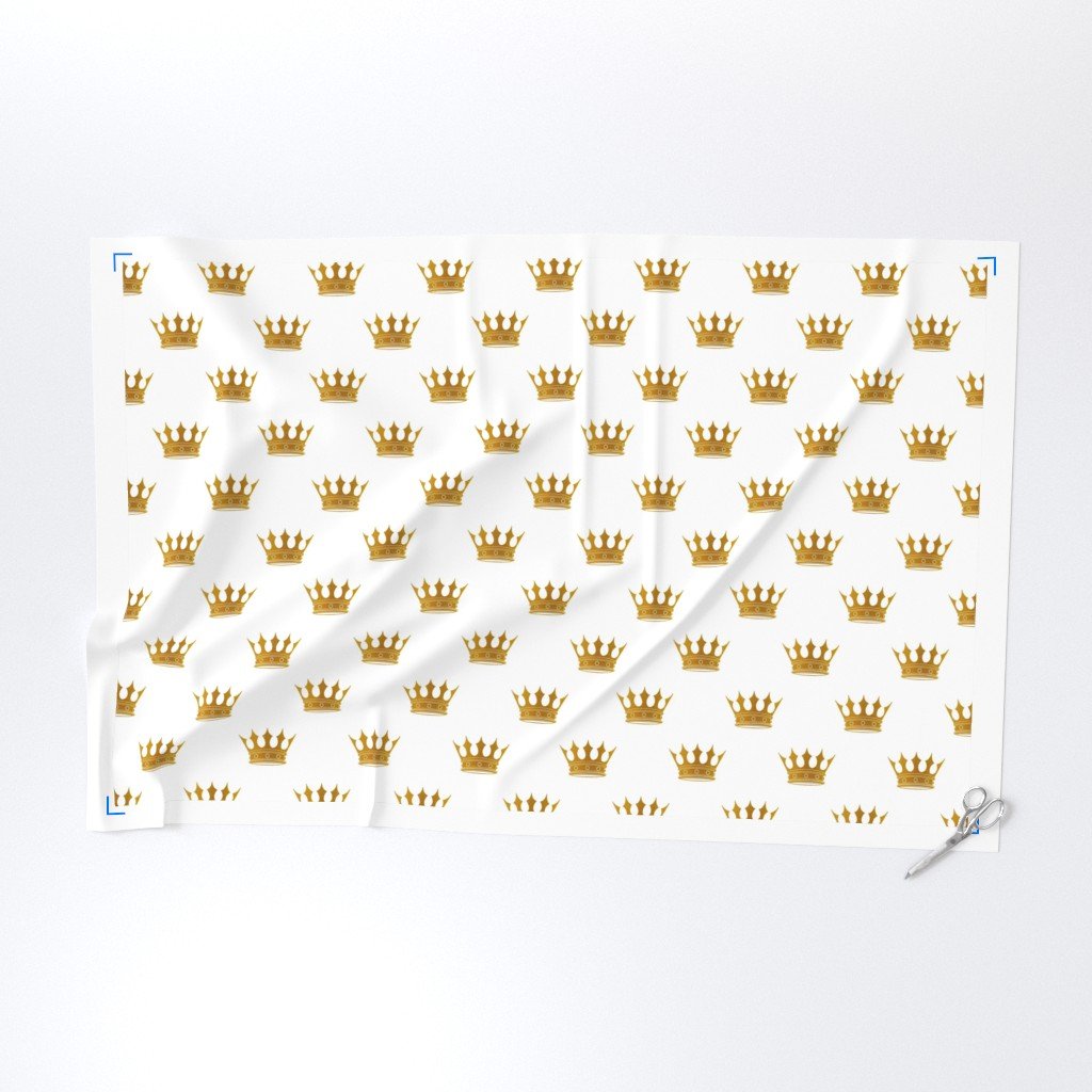 Wedding White Gold Crowns Fabric royal crown fabric