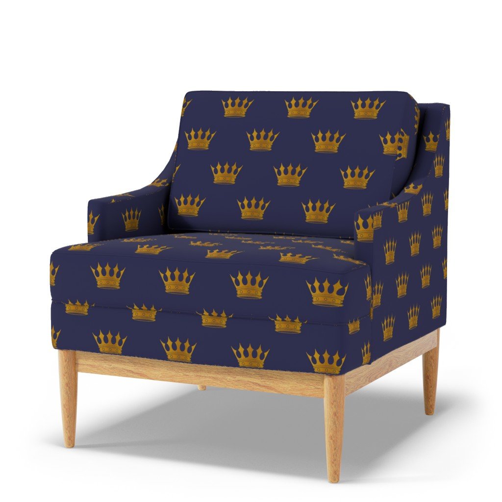 Royal Blue Gold Crowns Fabric gold crowns fabric