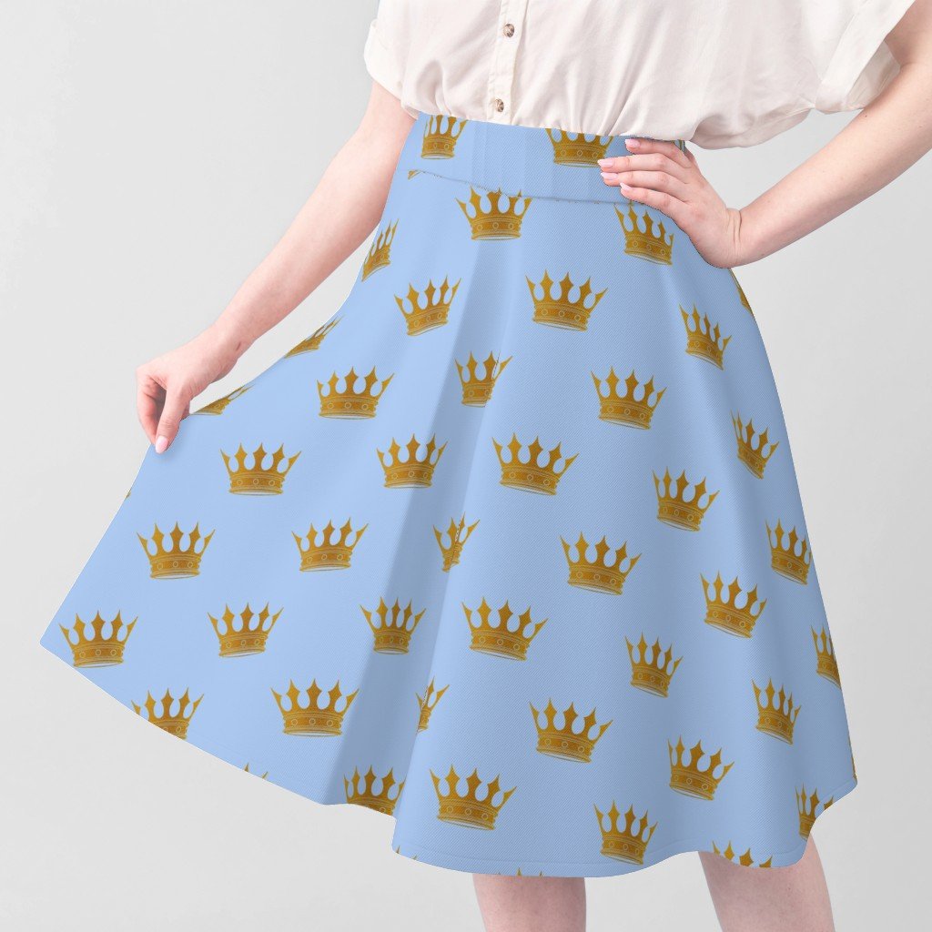 Louis Blue Crown Prince Gold Crowns on Blue Fabric gold crown fabric