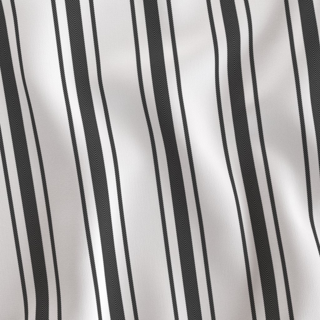 Mattress Ticking Wide Striped Pattern in Dark Black and White Fabric black ticking fabric