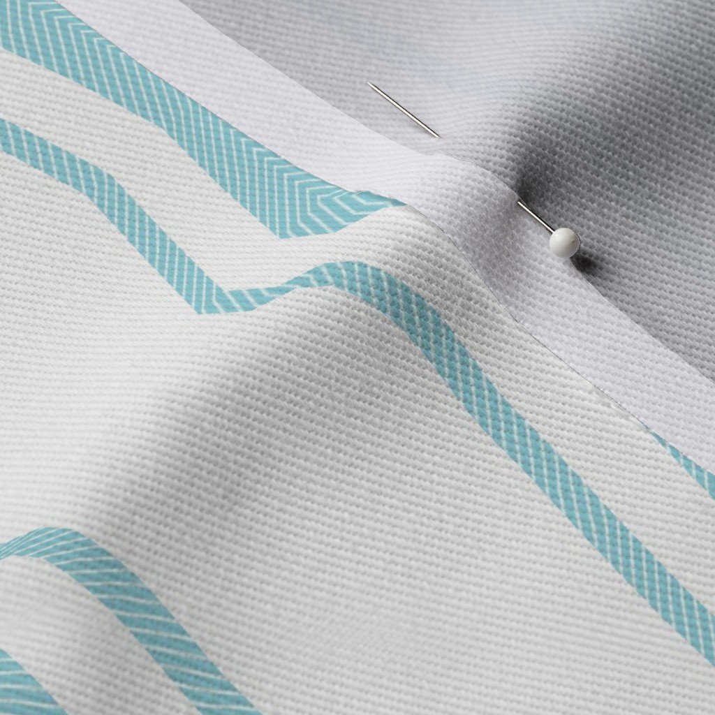 Pale Sky Blue and White Striped Mattress Ticking Fabric mattress stripes fabric