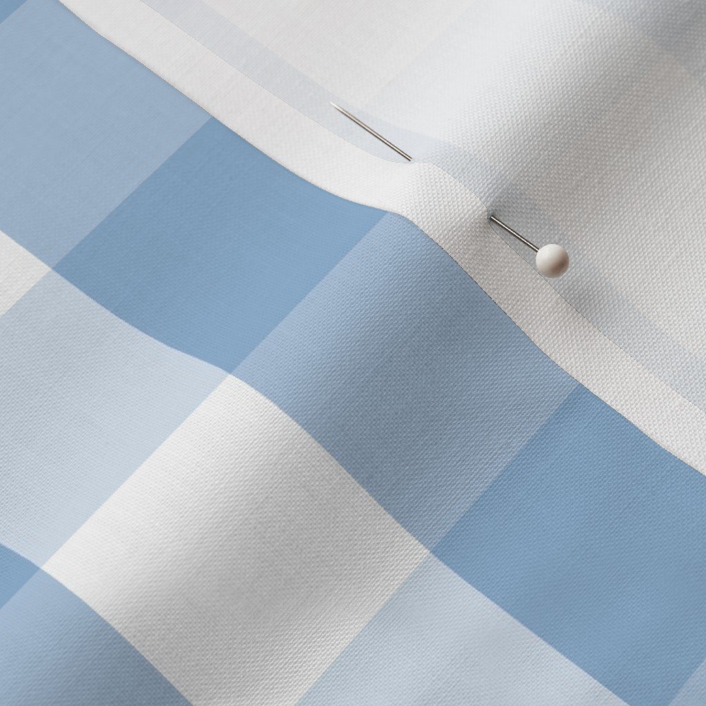 Airy Blue Gingham Check Fabric light blue fabric