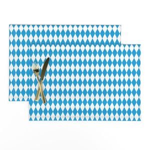 Oktoberfest Bavarian Blue and White Small Diagonal Diamond Pattern Decor Collection Design Collection blue diamonds placemat design