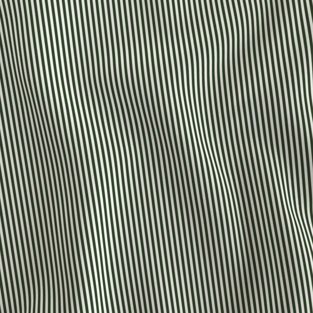 Forest Green and White 1/8-inch Thin Pencil Vertical Stripes Fabric forest green white fabric