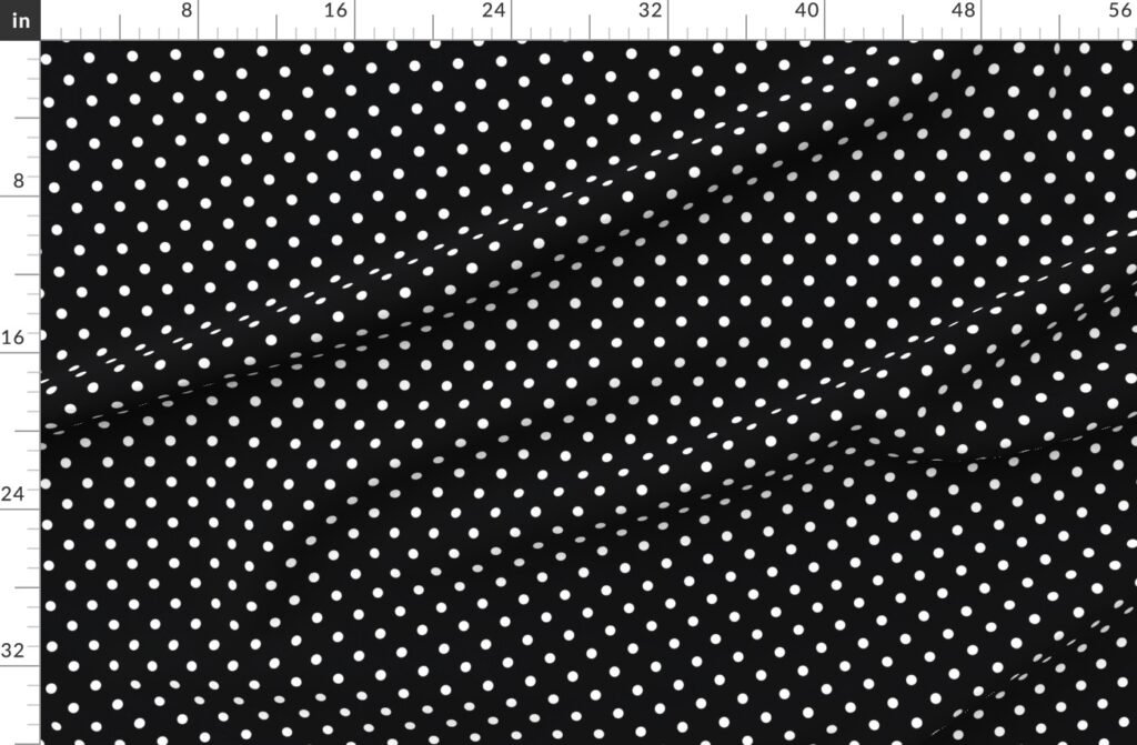 Licorice Black and White Polka Dots Fabric design