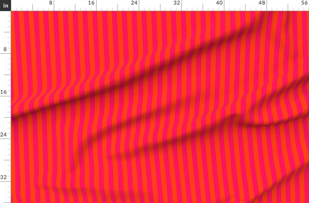 Neon Orange and Pink Vertical Stripes Fabric design