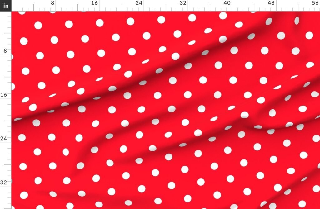 White Polkadots on Cherry Red Fabric design