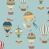 Vintage Hot Air Balloons on Hot Pink Home Styling Collection Design Collection Vintage Hot Air Balloons in Sky Blue colorway design