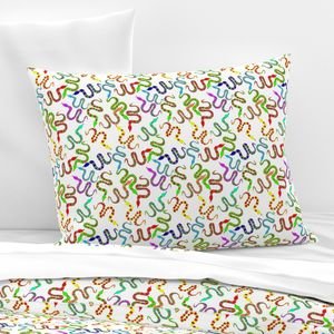 Neon Snakeys Bright Colored Snakes Design Collection Home Decor Collection neon snakes pillow sham design