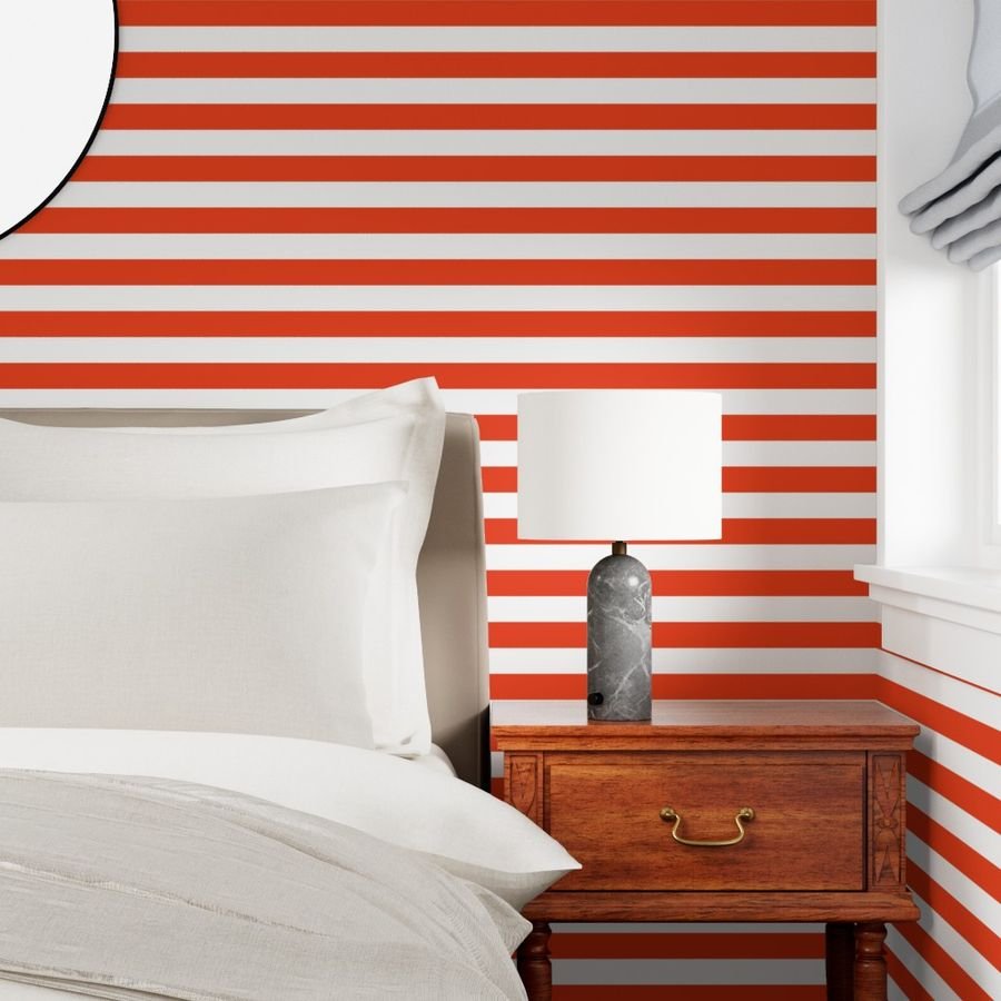 Citrus Orange Horizontal Tent Stripes Florida Colors of the Sunshine Wallpaper horizontal stripes wallpaper