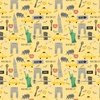 New York City Handdrawn Motifs Empire State Statue of Liberty Yellow Taxi