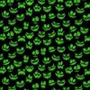 Mini Grinning Halloween Jack o Lantern Faces in Neon Green on Black