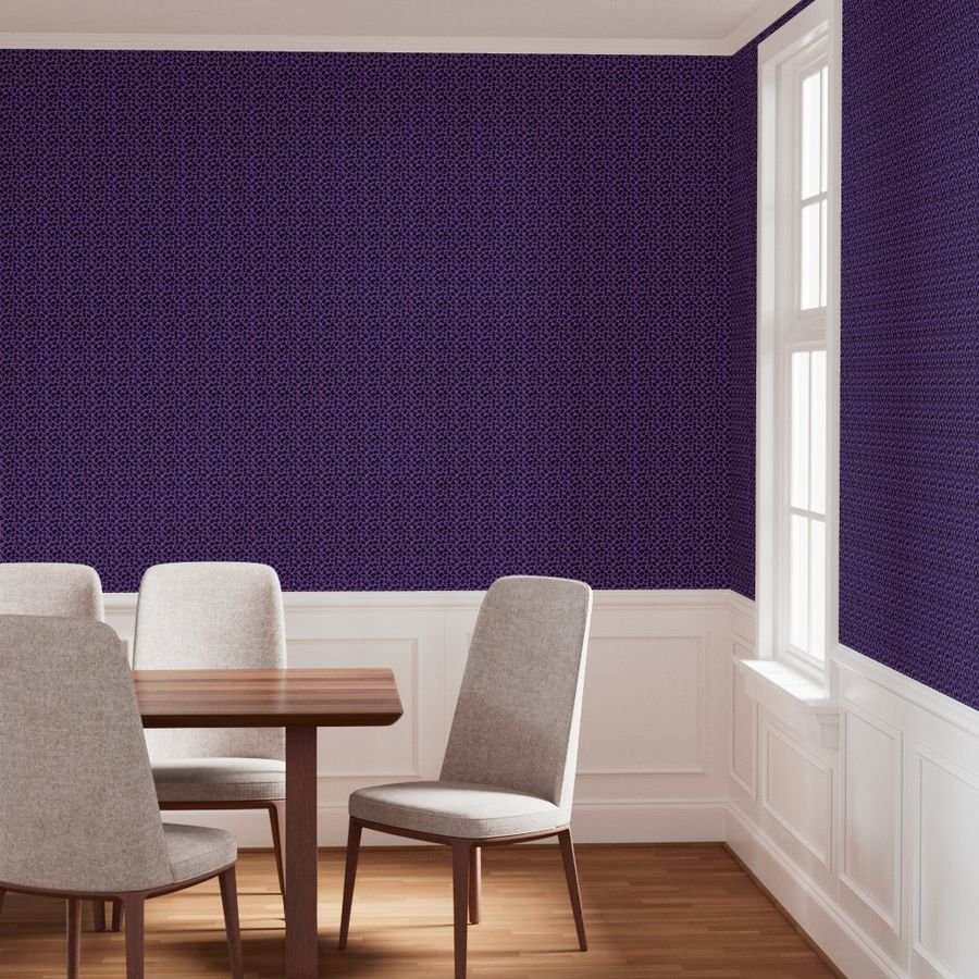 Leopard Spots Animal Repeat Pattern Print in Purple and Black Wallpaper animal pattern wallpaper