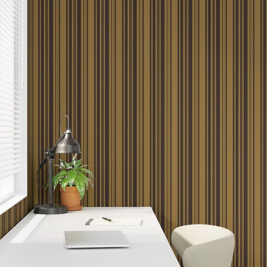 Louis Brown and Tan Dog Coordinate Vertical Stripes Print Wallpaper brown tan stripe wallpaper