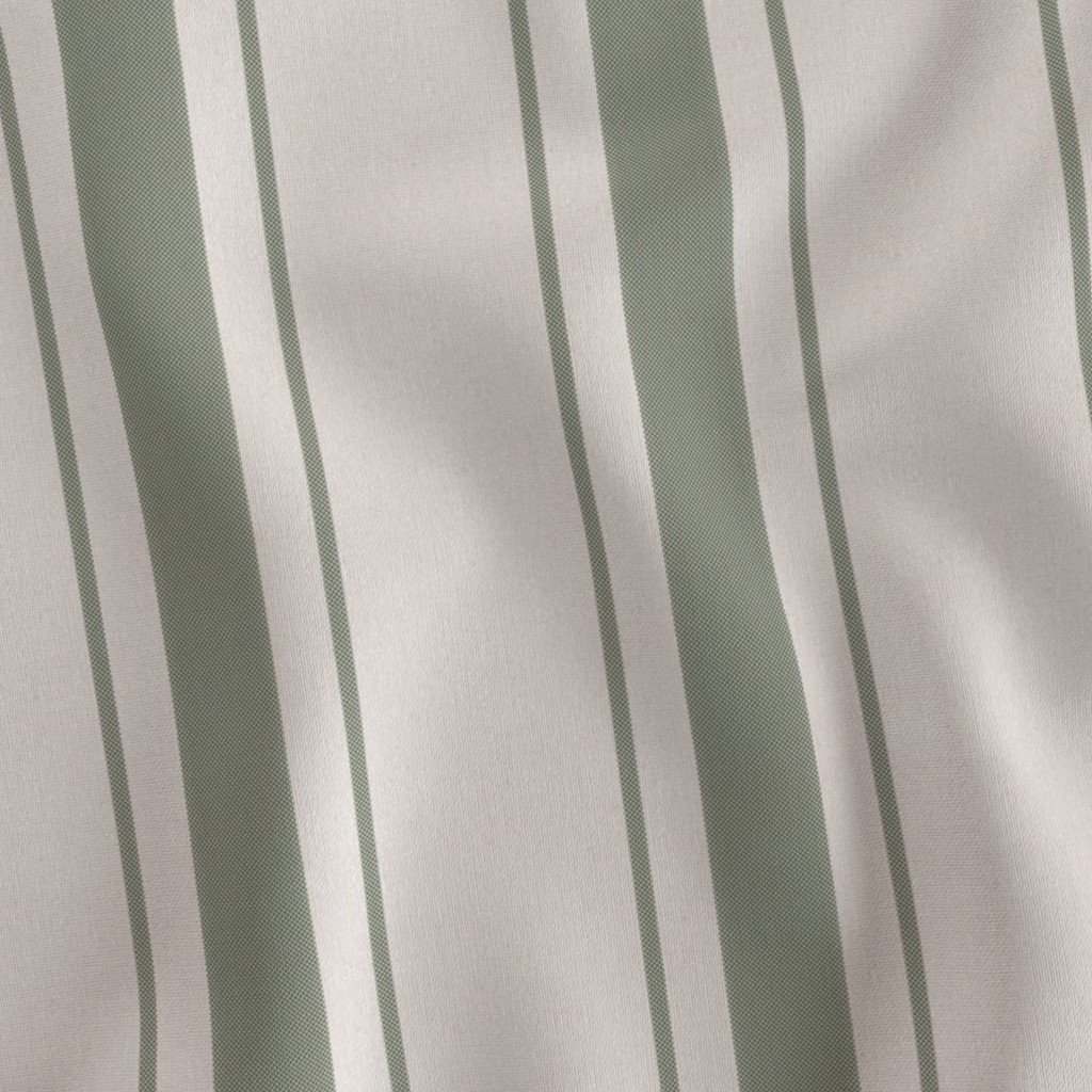 Fern Green Antique Vintage Mattress Ticking Stripe on Cream Fabric distressed textile fabric