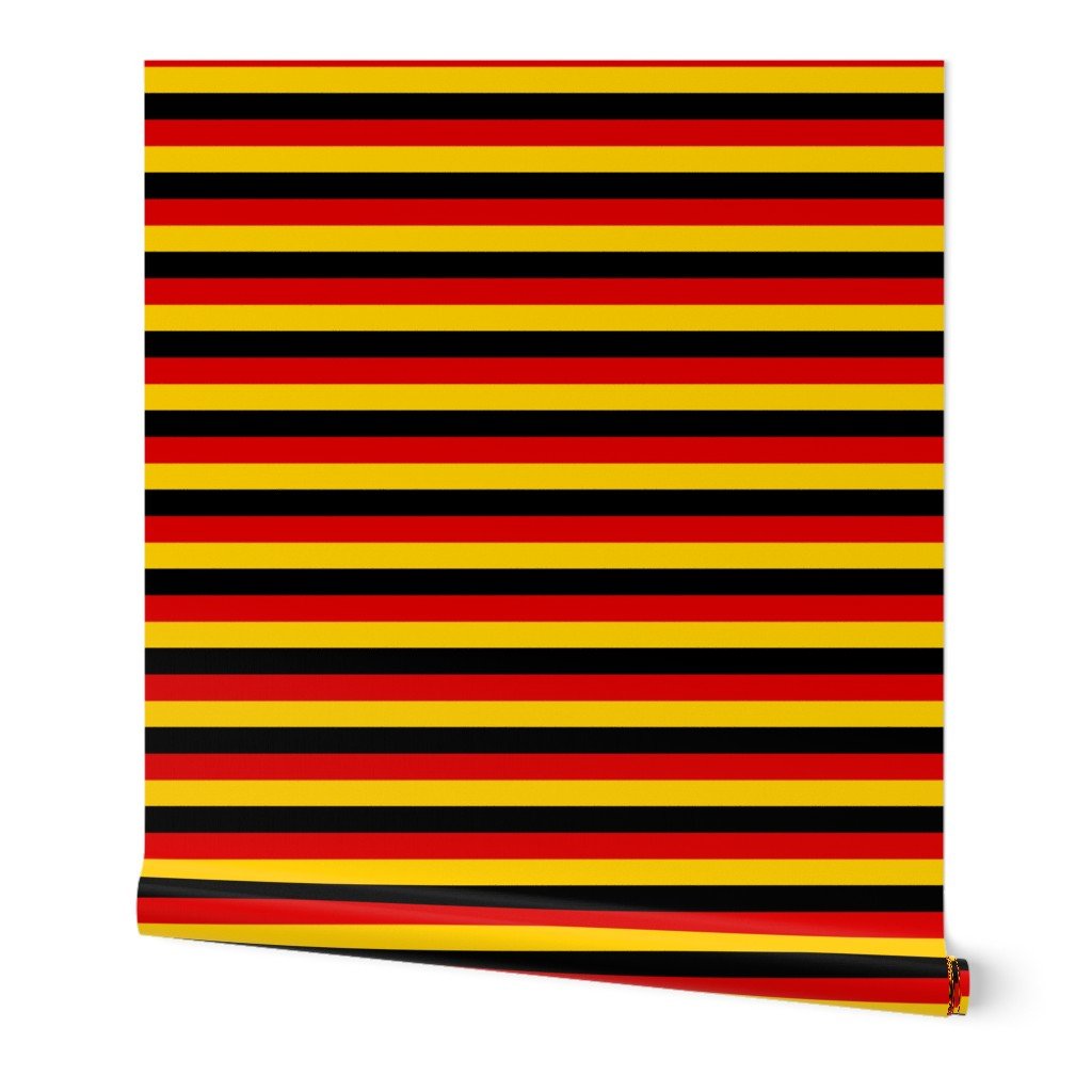 German Flag Colors Red Gold and Black 1 Inch Horizontal Stripes Wallpaper german flag wallpaper