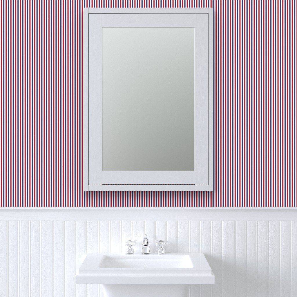 1/4 inch Flag Red White and Blue Alternating V Pin Stripes Wallpaper cabana stripes wallpaper