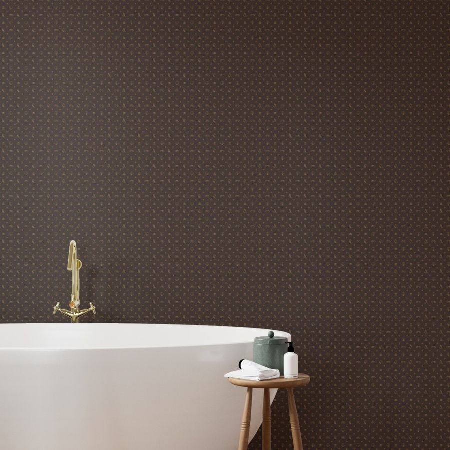 Louis Lawyer Symbols and Motifs in Tan on Brown Wallpaper scales of justice wallpaper