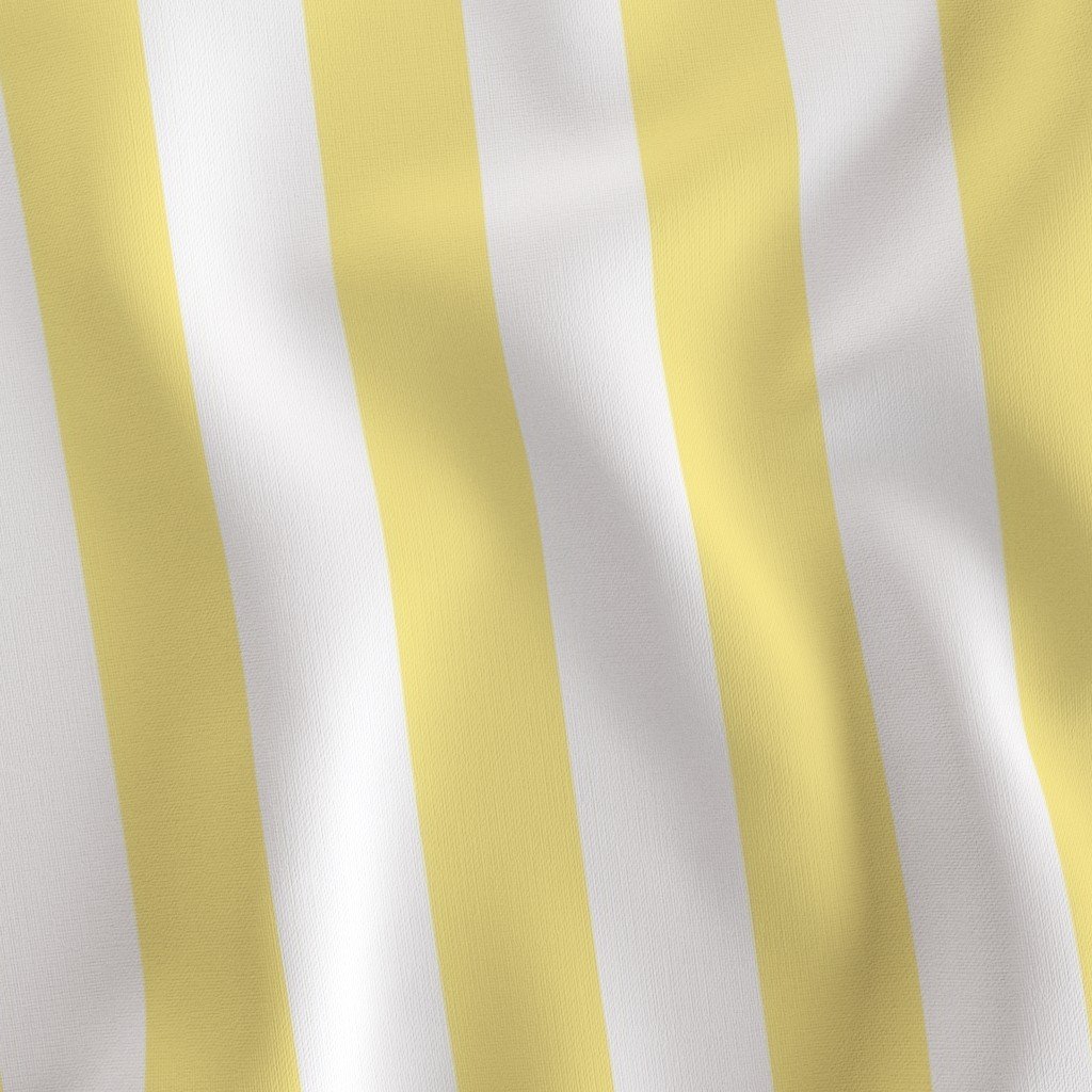 Buttermilk Yellow and White 2 Inch Vertical Cabana Stripes Fabric two inch stripe fabric