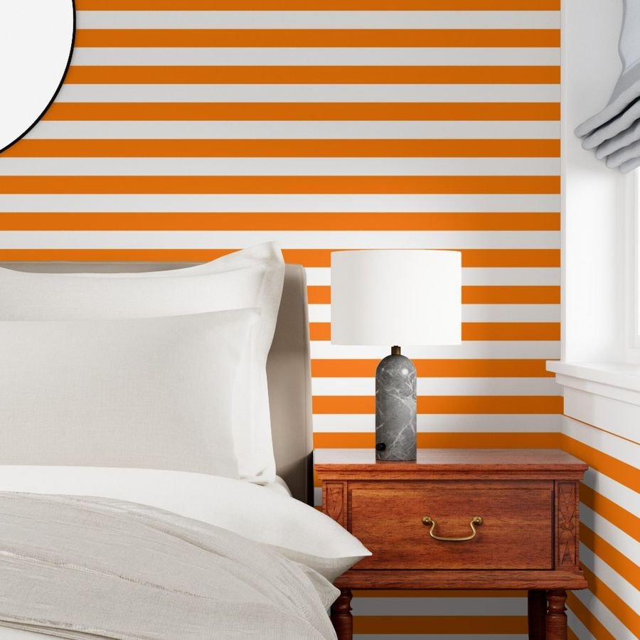 Florida Orange and White Horizontal Stripes Wallpaper florida horizontal s wallpaper
