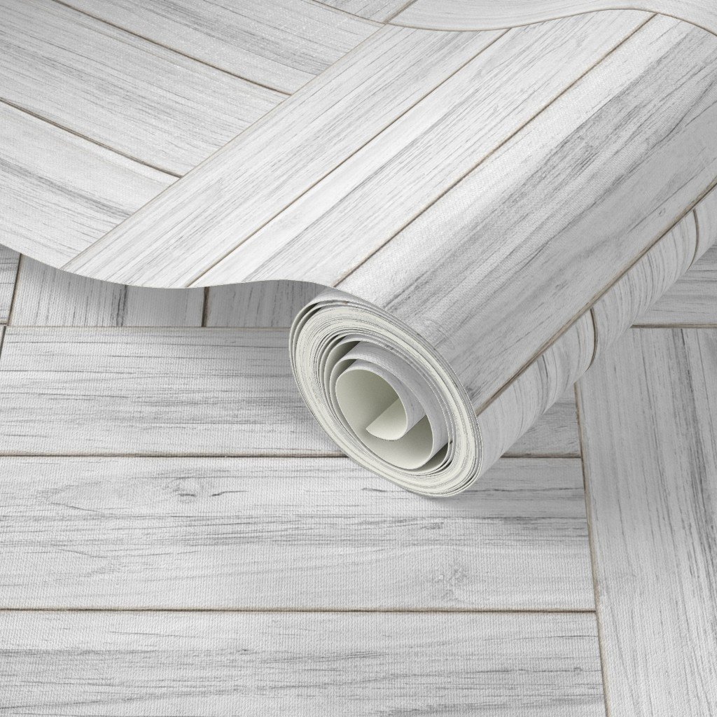 Whitewashed Geometric Parquet Wooden Planks 3 inch Wallpaper whitewash parquet wallpaper