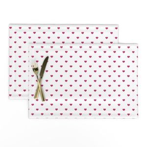 Mini Bubble Gum Pink Color Valentines Polkadot Love Hearts on White Design Collection Home Styling Collection pink heart placemat design
