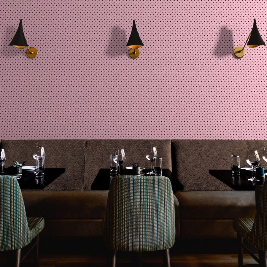 Mini Black Valentines Polkadot Love Hearts on Cotton Candy Wallpaper black heart wallpaper