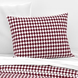 Small Wine and White Diamond Harlequin Check Pattern Design Collection Home Decor Collection wine diamond pillow sham design
