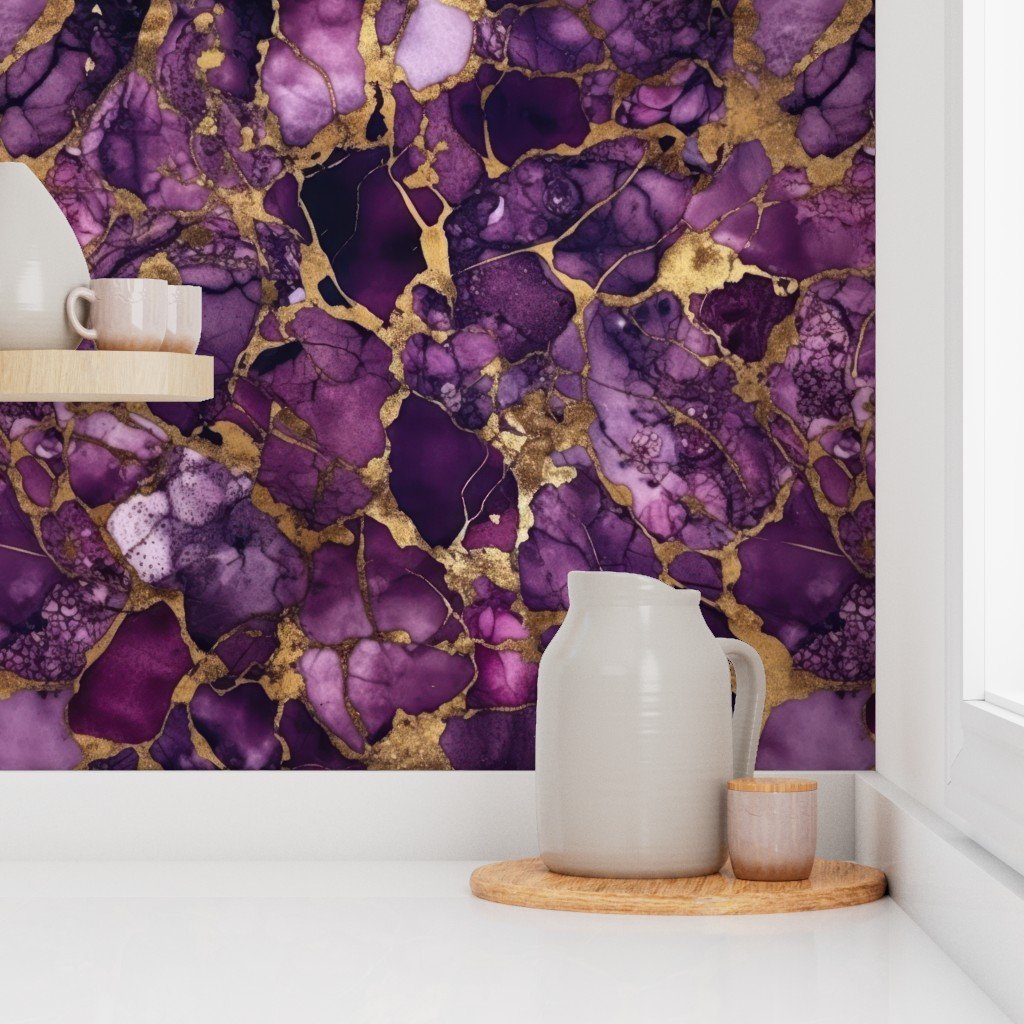 Amethyst and Gold Alcohol Ink 4 Wallpaper alcohol ink wallpaper