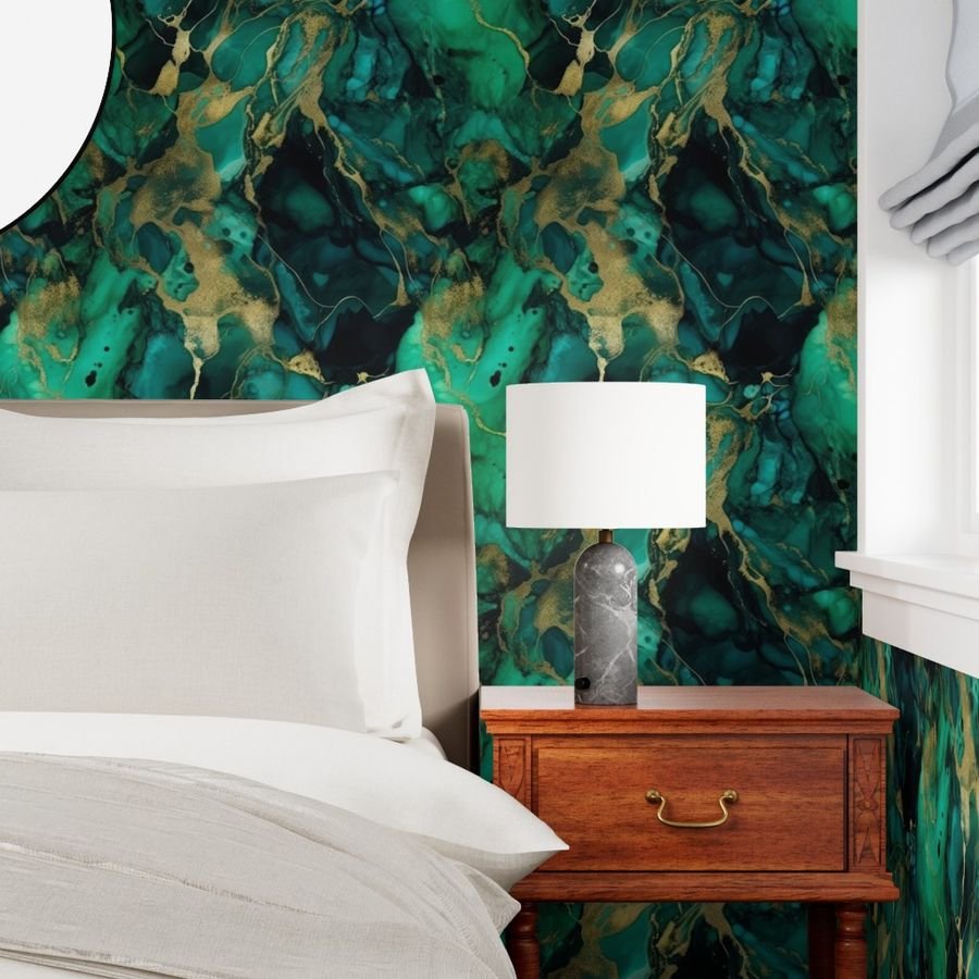 Emerald and Gold Alcohol Ink 4 Wallpaper alcohol ink wallpaper