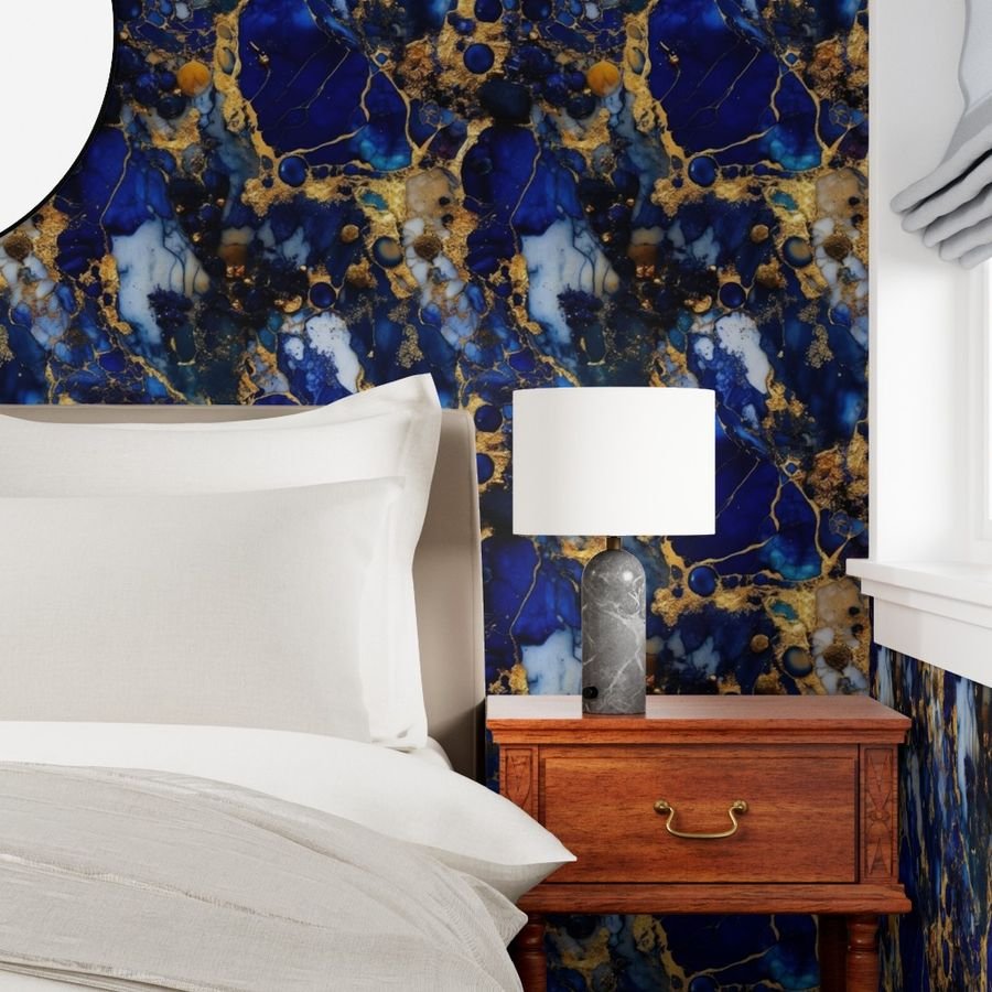 Lapis Lazuli and Gold Alcohol Ink 4 Wallpaper gold metallic ink wallpaper