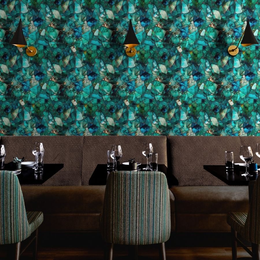Green and Blue Seaglass 2 Wallpaper broken glass wallpaper