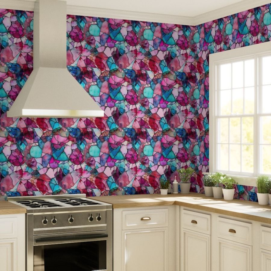 Pink and Blue Seaglass 4 Wallpaper broken pieces wallpaper
