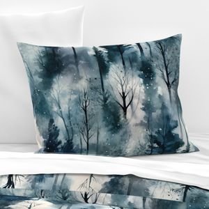 Endless Winter Dreamscape Trees in Misty Forest Decor Collection Design Collection endless forest pillow sham design