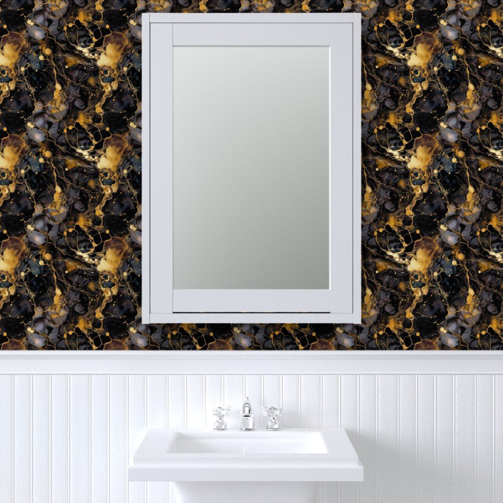 Small Black and Gold Alcohol Ink 2 Wallpaper alcohol ink wallpaper