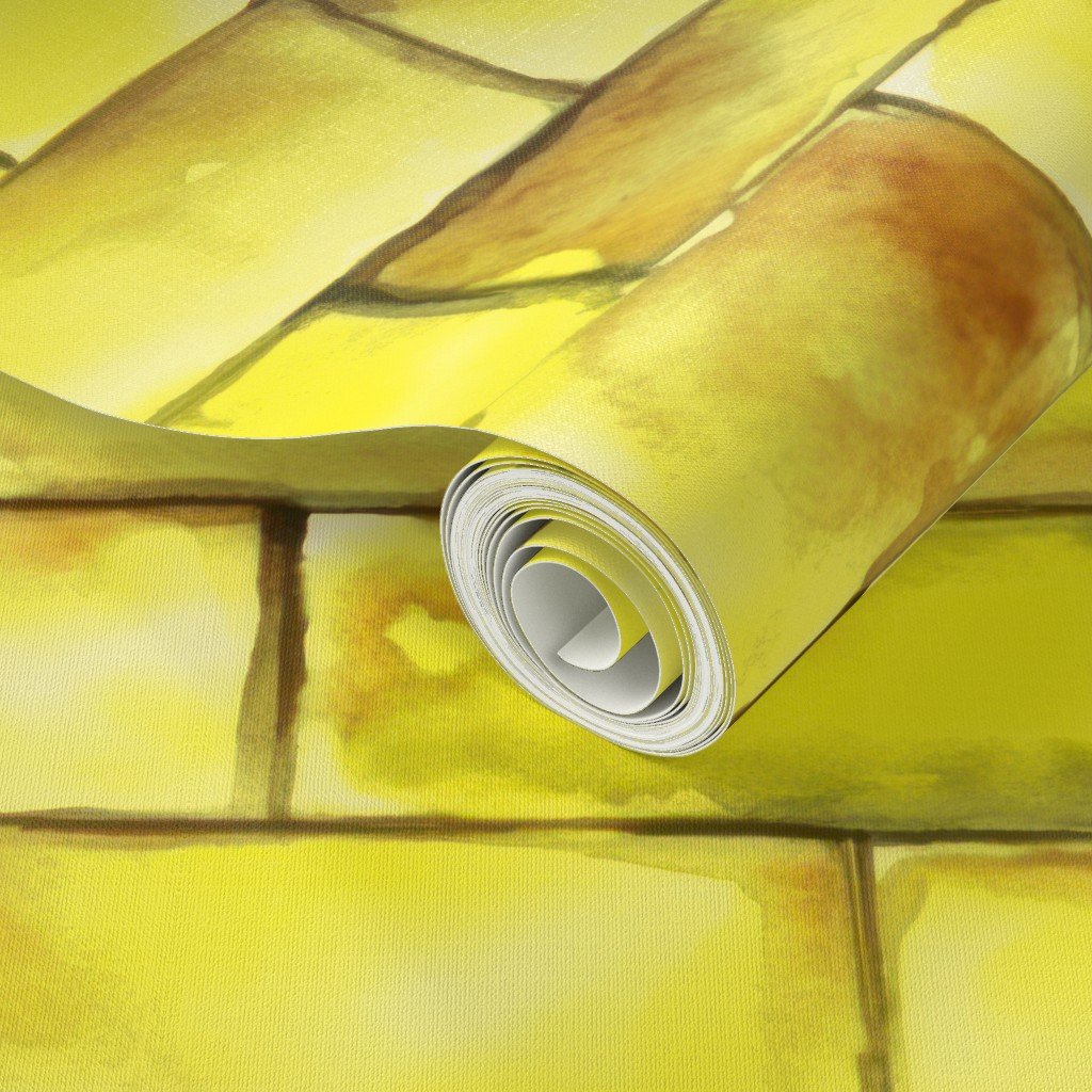 Yellow Brick Road Seamless Repeating Pattern Wallpaper brick repeat wallpaper
