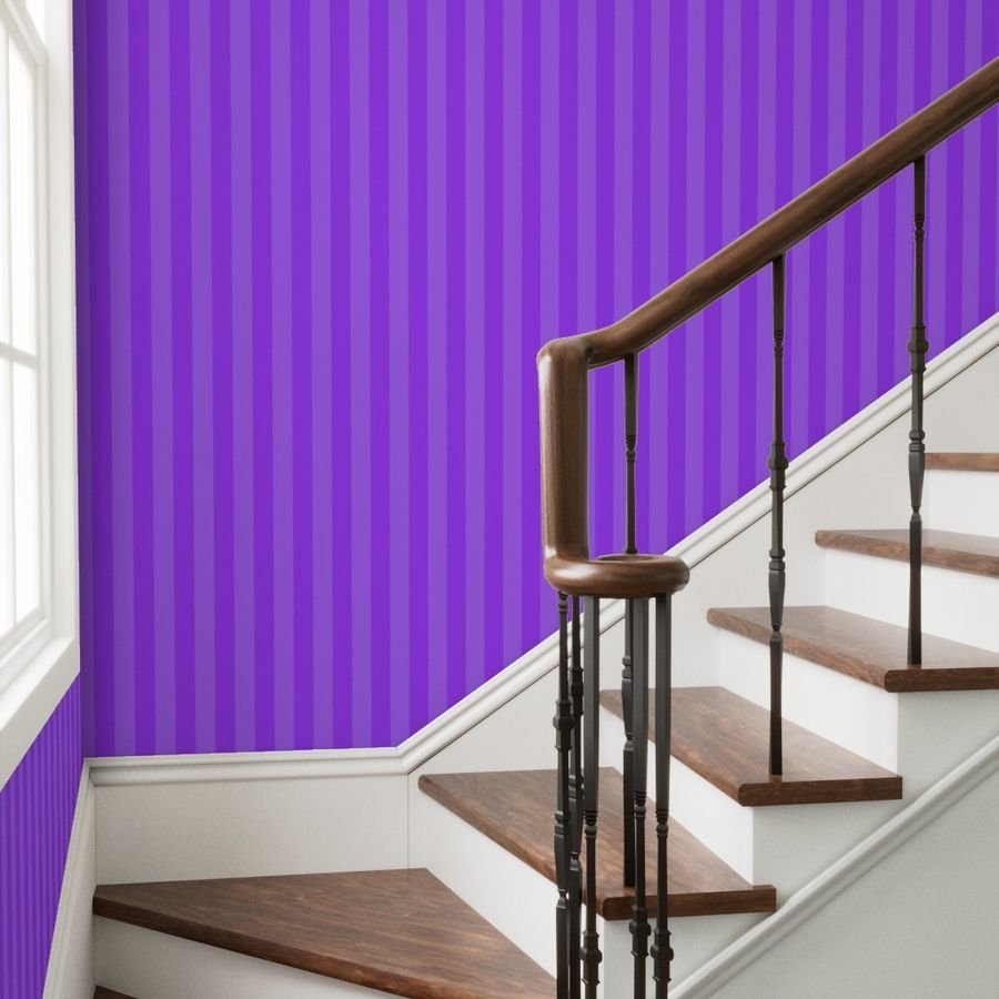 2 inch Day Glo Purple Cabana Stripe Wallpaper cabana stripes wallpaper