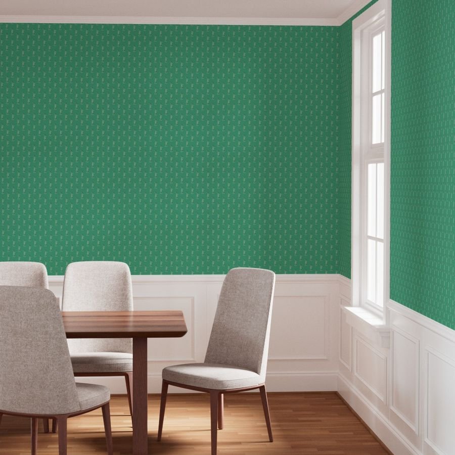 Mini Lady Liberty Statues Repeat in Beguiling Green Wallpaper green color wallpaper