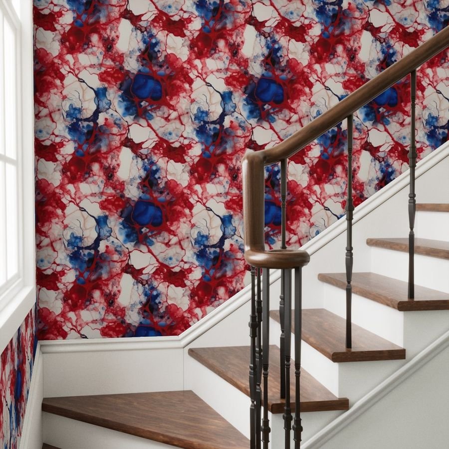 Red White and Blue Alcohol Ink UK Patriotic Flag Colors Alcohol Ink Wallpaper alcohol ink pattern wallpaper