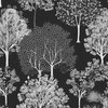 New England Endless Forest Trees Winter in Grey Porcelain Glaze