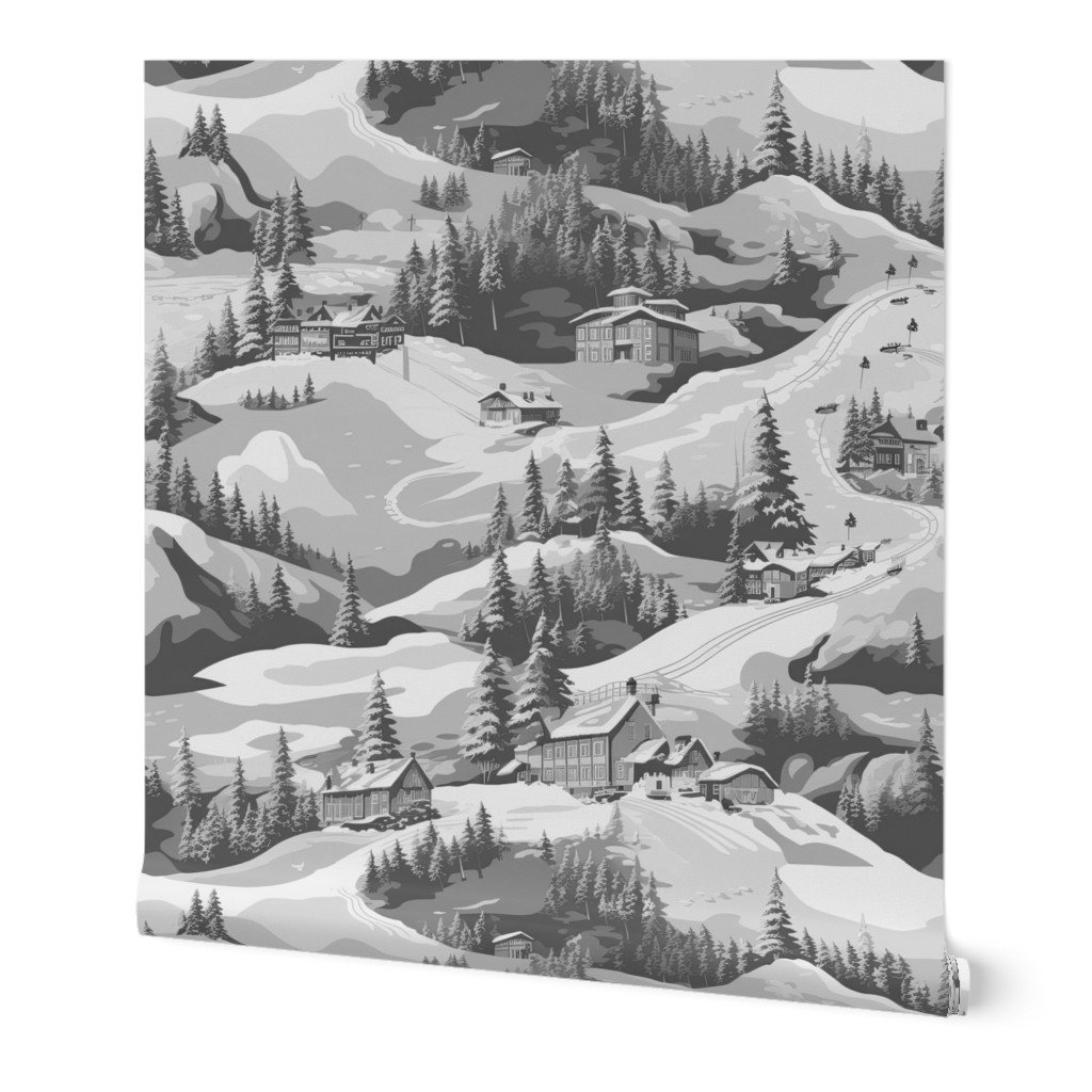 Small Montana Winter Cabins Montana with Evergreens in Grey Wallpaper china glaze wallpaper