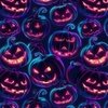 Neon Orange Halloween Pumpkins Glowing in the Dark