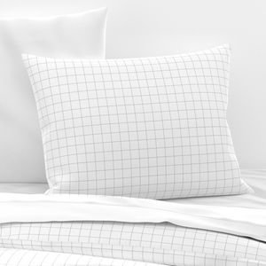 1 Inch Grid Line Pattern with Mid Grey Lines on White Home Decor Collection Home Styling Collection 1 inch pillow sham design