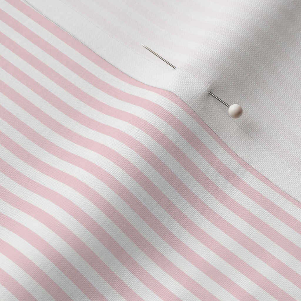 Soft Blush Pink Pinstripe in an English Country Garden Fabric pink stripes fabric