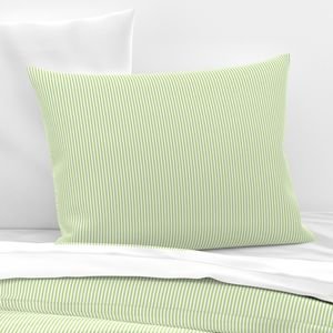 Grass Cuttings Green Pinstripe with White Pinstripes Dad Edit Home Styling Collection Home Decor Collection mown grass pillow sham design