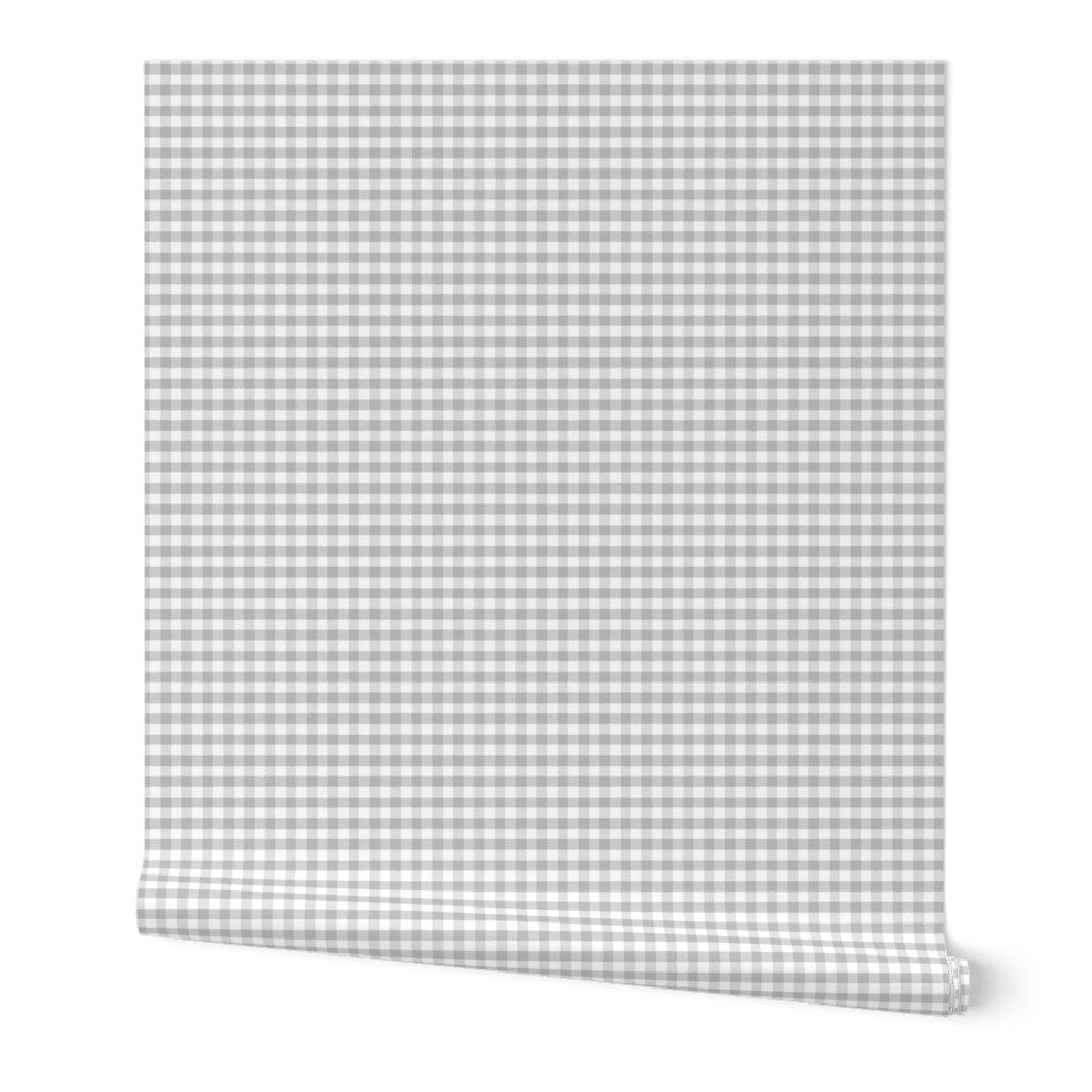 Ash Grey Gingham Check Plaid Pattern Wallpaper soft tones wallpaper